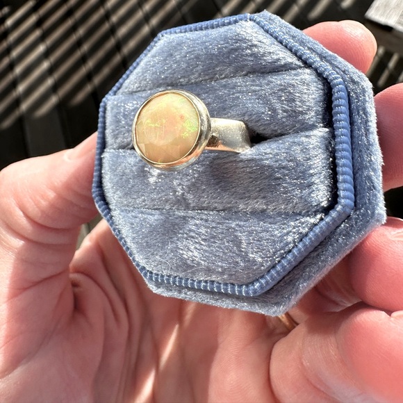 Ethiopian Opal Set in Handmade 14k Gold Ring - Picture 10 of 15
